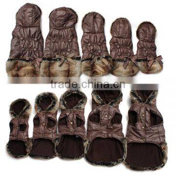 Hot Sale Best Price NEW Cute Pet Dog Clothes Soft Cotton Winter Coat Jacket Winter Warm Dog Button With Little Bow13.96 photo-5