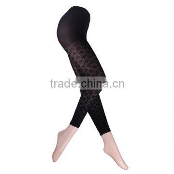 Chinese Elliptical Flower Jacquard mature women legging