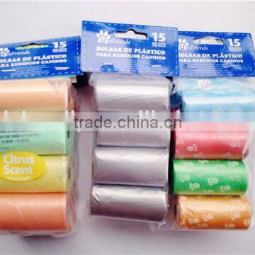 porpular printing 8 rolls refill bag dog poop bag