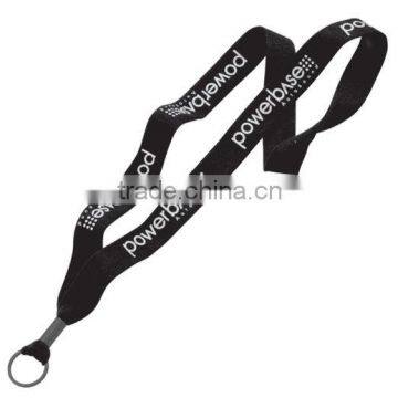 1" Cotton Lanyard with Metal Crimp & Metal Split-Ring