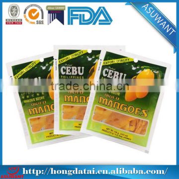 dried mango 3 side sealing packaging bag with front clear window