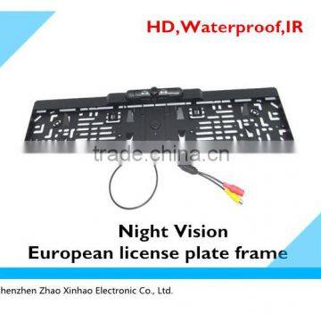 IR,waterproof licence plate camera for factory, black Europe car camera IR,The European license plate frame camera