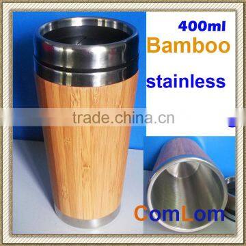 400ml bamboo outer with stainless steel inside mug