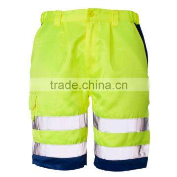 Poly/Cotton Yellow Cargo Shorts High Visibility