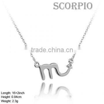 NZA-1008 The Zodiac 12 Constellations Jewelry Design Scorpio Sign Necklace Different Color CZ Stone