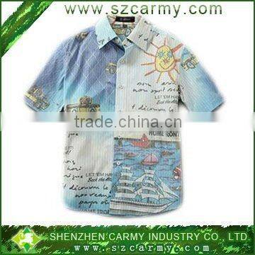 Summer Popular Travel 65%cotton35%silk casual fitted Hawaiian Shirt