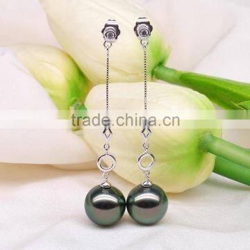 Good Design Bridal Jewelry 18k Gold Tahitian Pearl Drop Earring for Women