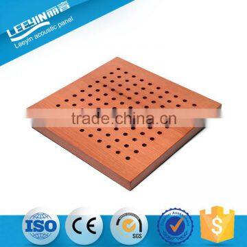 decorative wooden perforated acoustic wall and ceiling panel For recording