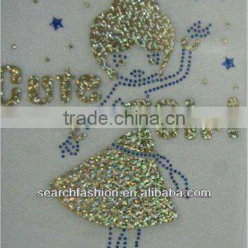 Angel girl glitter and rhinestone transfer iron on t-shirts