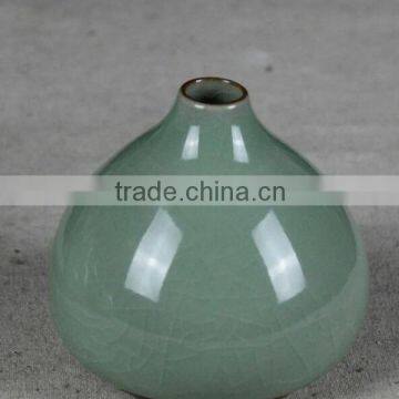 Longquan Celadon Small Ceramic Vase Simple Modern Home Tea Flower Holder Home Decorations Chazhuo photo-2