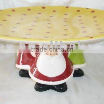 ceramic cake stand,santa cake stand , Xmas cake stand