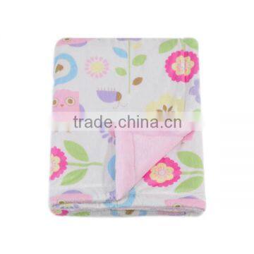 double layer baby owl print minky blanket