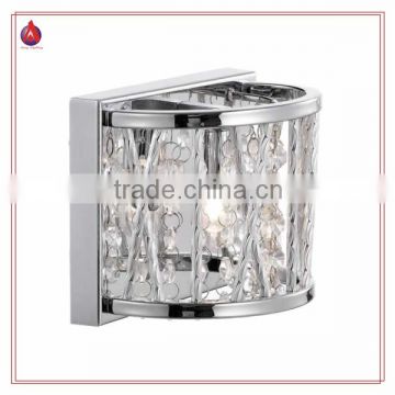 single bulbs crystal wall lamp with metal outside