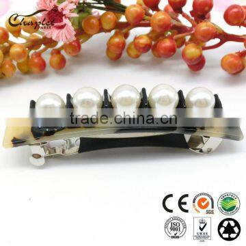 Fine Design Ladies' Acetate Pearl French Barrette Hair Clips