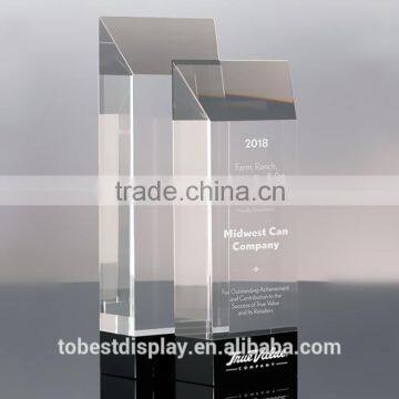 elegant clear cusotm acrylic awards,acrylic trophy design,models acrylic trophy with print logo