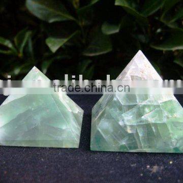 Natural Rock Green Fluorite Pyramid