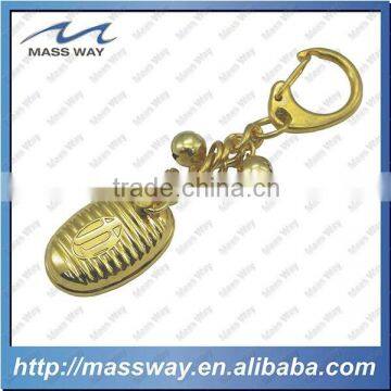 customized fanny zinc alloy 3D Clank golf ball gold keychain