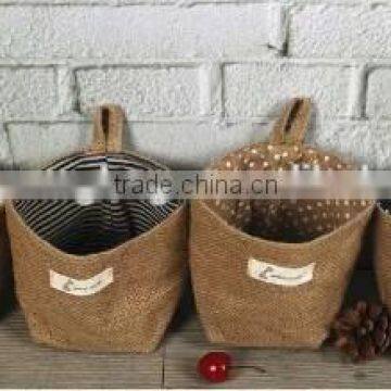 Jute and Linen Hanging Toiletry Pouches photo-3