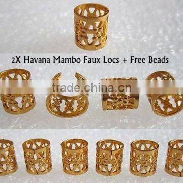 Dread Lock Dreadlocks Braiding Beads Golden Metal Cuffs Hair Accessories Decoration Filigree Tube 8mm 10pcs Pack Quality Choice photo-2