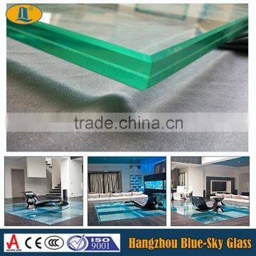 High quality Laminated glass floor panels 8mm+1.52PVB+8mm