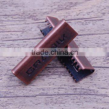 antique copper jeans clips, U shape metal clips for garment, brass material