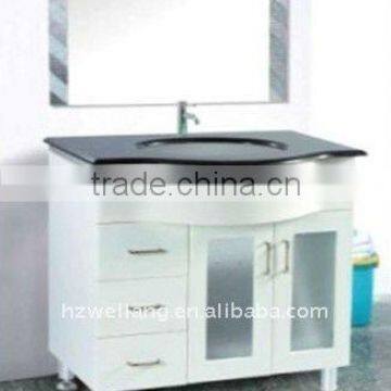 white MDF bathroom cabinet