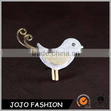 Korean cartoon bird silver brooch for wedding invitations