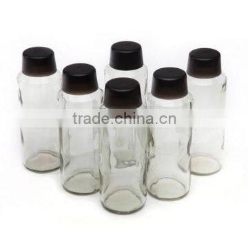 500ml round and clear glass juice water milk bottle with plastic cap