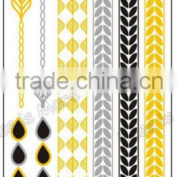 2015 hot sale newest flash tattoo,metallic temporary tattoo