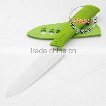 Ceramic 6" Chef's Knife - White knife sheath GREEN