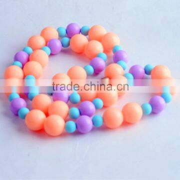 silicone beads necklace for baby chewing and women's fashion wear