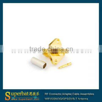 RP-SMA Crimp Jack(male pin) Flange connector for LMR100 RG316 RG174 connector sma