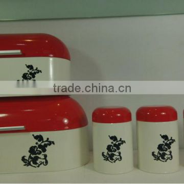 big and small bread bin with canister set