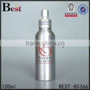 100ml 120ml high quality aluminum sprayer bottles for cosmetic, screw cap aluminum bottle
