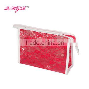 Hot sell Popular Ladies Lace PVC cosmetic bag