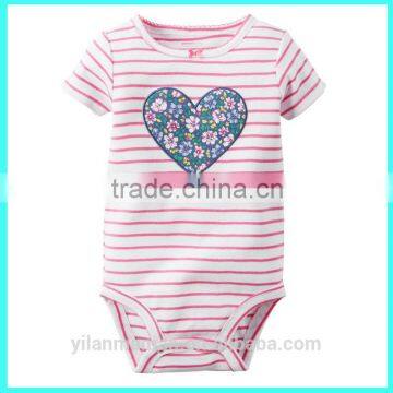 New arrival heart shape baby bodysuits, baby girls heart shape bodysuits,custom printed bodysuits