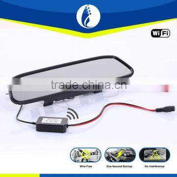 digita 2.4G wifi wireless 4.3inch wire free one second startup waterproof HD car rearview mirror