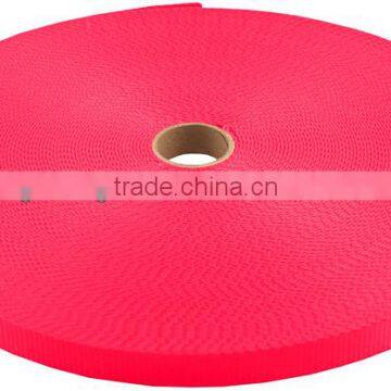 Flat neon pink nylon webbing for shoes