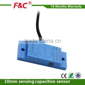 FKC2210 series Sn10mm 12-24V dc flat capacitive proximity sensor with CE