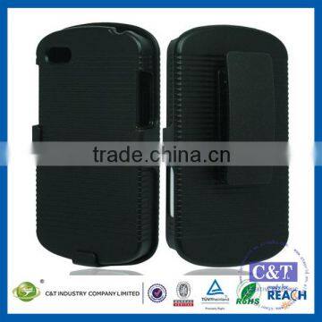 C&T Black kickstand combo Holster Belt Clip Case For Blackberry Q10