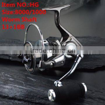 HG Top End Two Speed Size 8000/10000 13+1BB Worm Shaft All Metel Spinning Fishing Reel