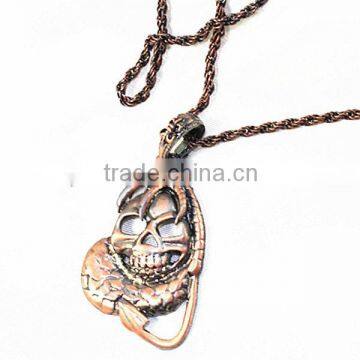 Alloy skull pendant stone statement necklaces