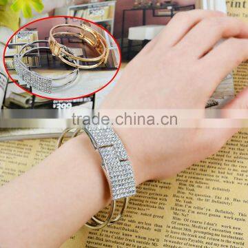 Lovely Bracelet Elegant Crystal Wristband Bangle Cuff Womens Chain Bling Hand photo-3