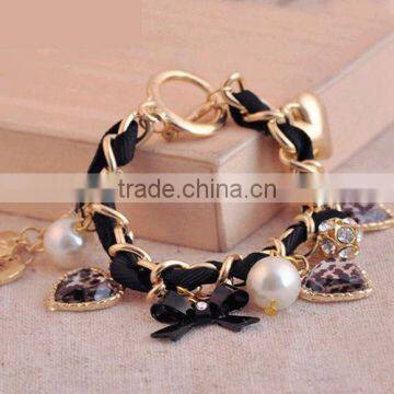 New Fashion Lovely Cute Beautiful Leopard Bracelet Vintage Womens pearl Bracelets