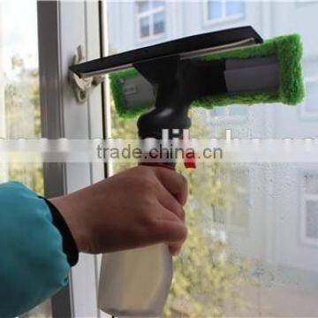 Spray window squeegee wiper with sprayer bottle