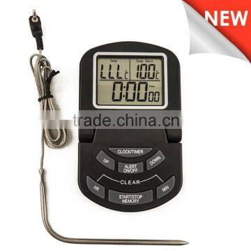 Digital Kitchen Food Probe bbq Cooking Thermometer for Smoker, with timer/clock function