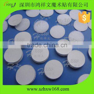 1" diameter white hook and loop adhesive circles