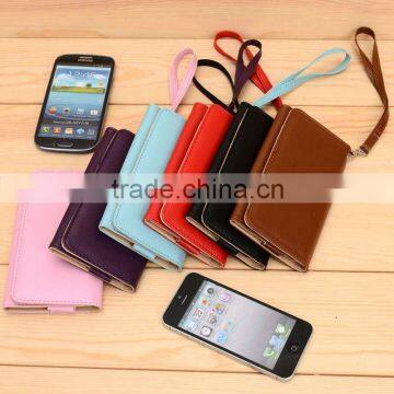 universal wallet pu leather case pouch for general smartphones wholesale in stock