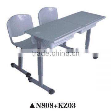 School Hexagon Plastic Double Table and Chair Set N808+KZ03