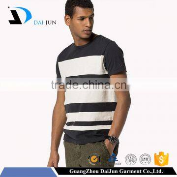 Daijun oem best quality breathable men plain stripe organic cotton t shirt